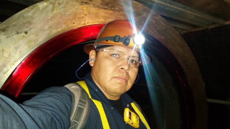 worker talking a picture