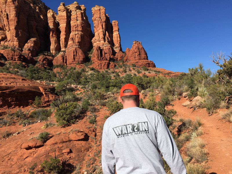 man going to montain