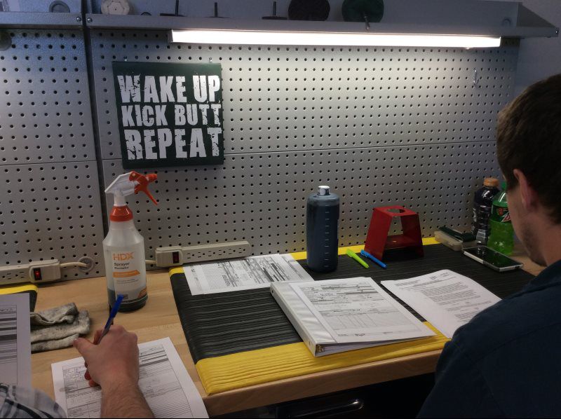 man doing office works