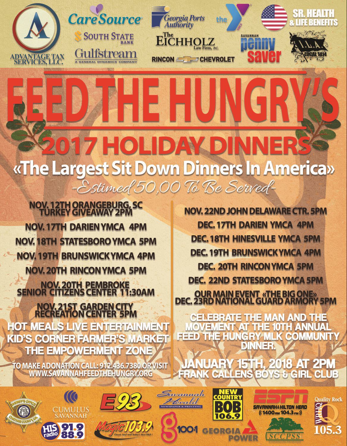 The Largest Sit Down Dinners Savannah Feed The Hungry