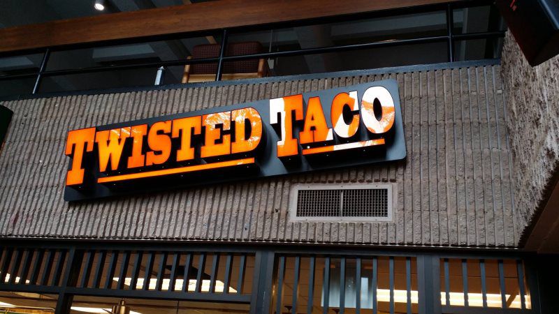 Twisted Taco Channel Letters
A premium halo-lit channel letter sign designed to enhance the nighttime visibility of high-end retail stores in Mineola, New York. Produced by Wendell Awnings, this sign complements residential canopy awnings, commercial