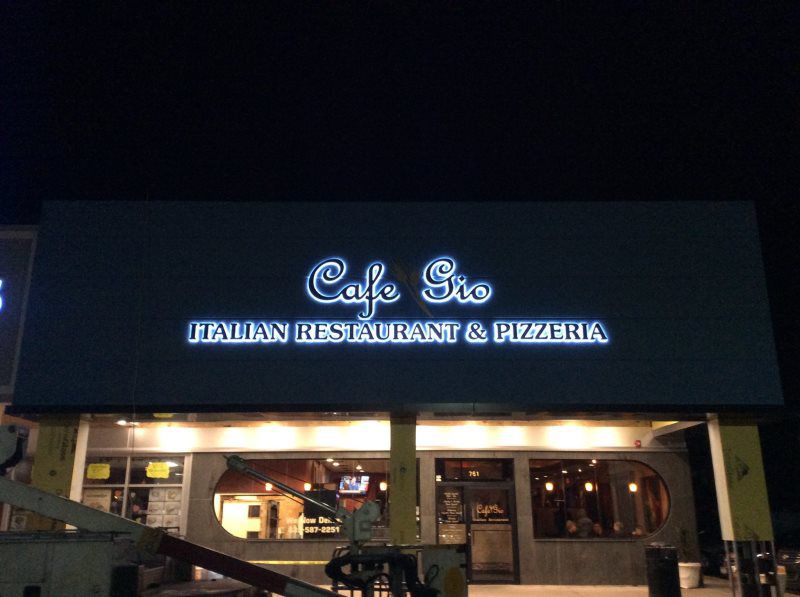 Mineola Channel Letters
A sophisticated halo-lit channel letter sign that adds a touch of elegance to any business facade in Mineola, New York. Created by Mineola Flags, this sign pairs well with outdoor shop awnings, residential awnings near you, an