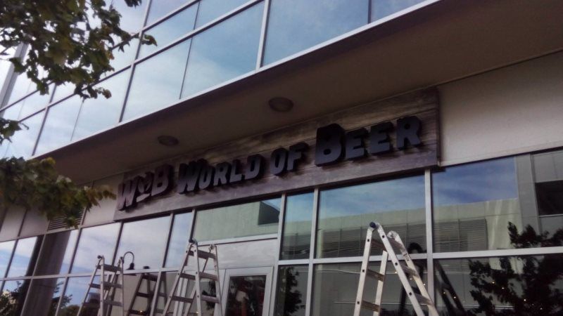 A combination cabinet and channel letter sign with LED illumination, installed above a storefront in New York.
Cabinet channel letter signs offer the best of both worlds: the structural integrity of cabinet signs and the customizable appeal of channe