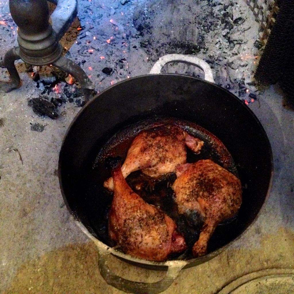 cooked over coals