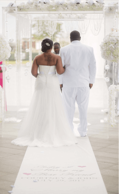 wedding ceremony groom bride