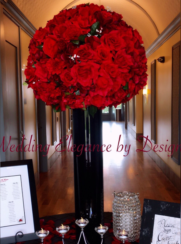 wedding bouquet of flowers stand