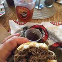 beef burger and juice